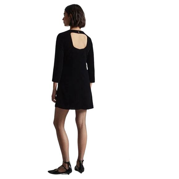 & Other Stories Open Back Party Dress in Black Velvet Size 4 - Picture 3 of 13